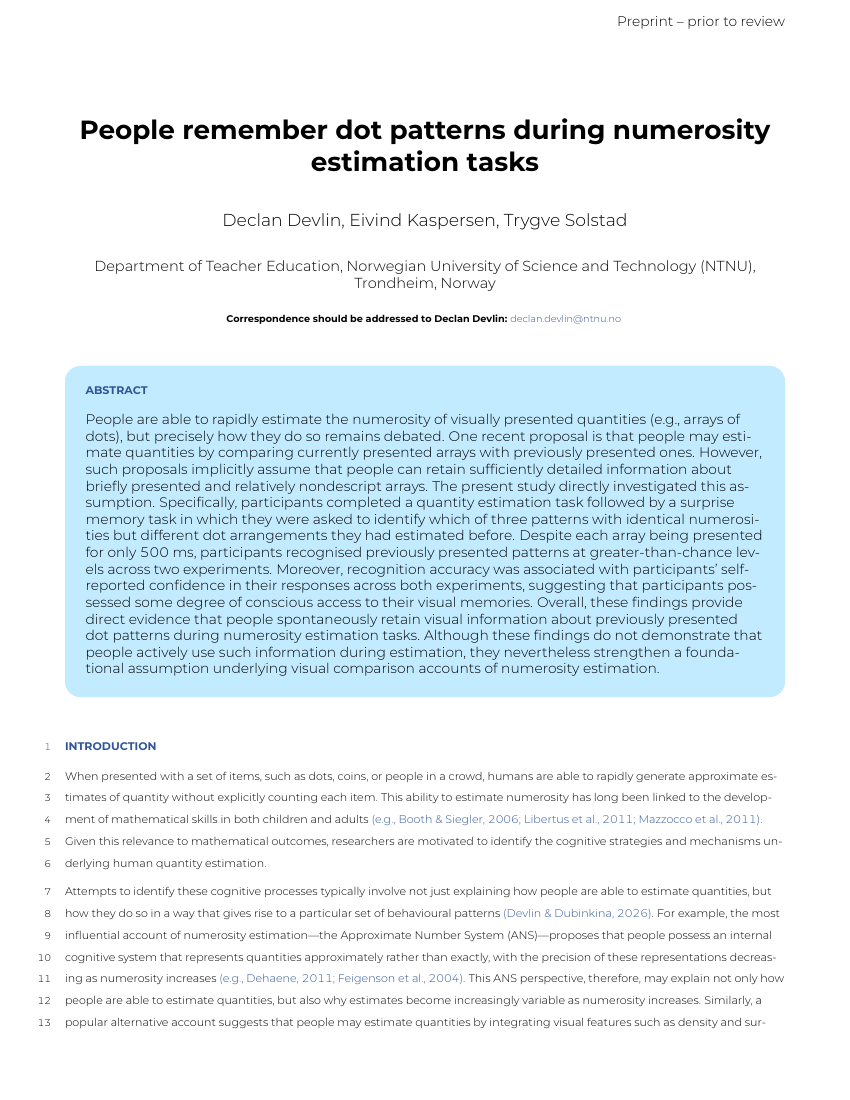 First page of the dot memory preprint