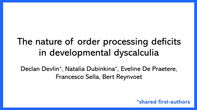 Title slide for the developmental dyscalculia presentation